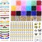 1280pcs 6mm Glass Beads for Bracelets, Bracelet Making Kit 24 Style Crystal Beads for Jewelry Making Round Beads DIY Crafts with Spacer Beads Charms Accessories